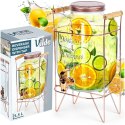 SŁÓJ SŁOIK DO NAPOJÓW Z KRANIKIEM I STOJAKIEM KRAN NA NAPOJE WODĘ LEMONIADĘ 5.5L RÓŻOWE ZŁOTO VILDE 139603