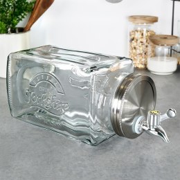 SŁÓJ SŁOIK DO NAPOJÓW Z KRANIKIEM SZKLANY DYSTRYBUTOR DO LODÓWKI LEŻĄCY 3.5L ORION 143792