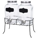 SŁÓJ SŁOIK DO NAPOJÓW Z KRANIKIEM SZKLANY PODWÓJNY ZE STOJAKIEM 2X4L 2 SZT. EXCELLENT HOUSEWARE 139009
