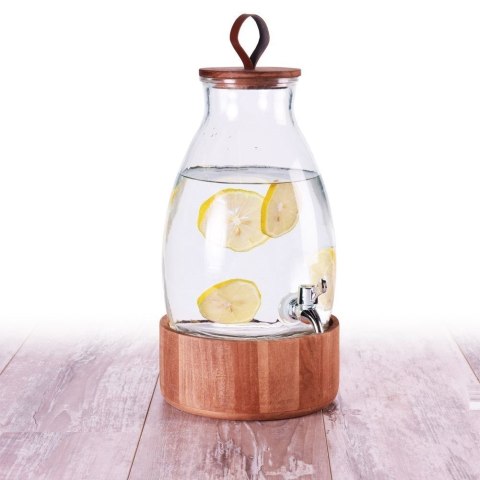 SŁÓJ SŁOIK DO NAPOJÓW Z KRANIKIEM SZKLANY ZE STOJAKIEM 5.5L EXCELLENT HOUSEWARE 139002