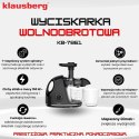 SOKOWIRÓWKA WOLNOOBROTOWA 150W DO OWOCÓW I WARZYW COLD PRESS KLAUSBERG KB-7861