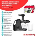 SOKOWIRÓWKA WOLNOOBROTOWA 150W DO OWOCÓW I WARZYW COLD PRESS KLAUSBERG KB-7861