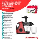 SOKOWIRÓWKA WOLNOOBROTOWA 150W DO OWOCÓW I WARZYW COLD PRESS KLAUSBERG KB-7865
