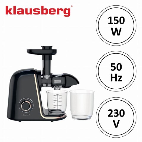 SOKOWIRÓWKA WOLNOOBROTOWA 150W DO OWOCÓW I WARZYW COLD PRESS KLAUSBERG KB-7867