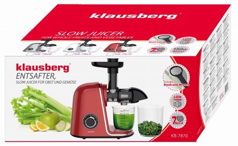SOKOWIRÓWKA WOLNOOBROTOWA 150W DO OWOCÓW I WARZYW COLD PRESS KLAUSBERG KB-7869