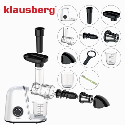 SOKOWIRÓWKA WOLNOOBROTOWA 150W DO OWOCÓW I WARZYW COLD PRESS KLAUSBERG KB-7869