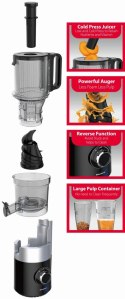 SOKOWIRÓWKA WOLNOOBROTOWA 180W DO OWOCÓW I WARZYW COLD PRESS KLAUSBERG KB-7871