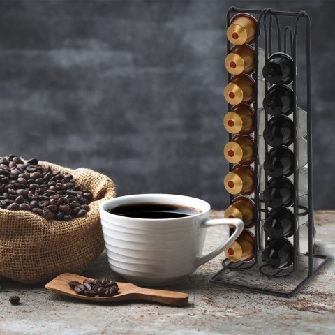 Stojak na kapsułki do kawy Nespresso metalowy czarny 30cm EXCELLENT ELECTRICS 229042