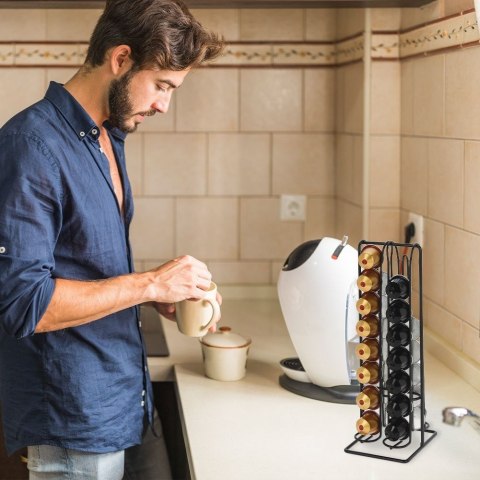 Stojak na kapsułki do kawy Nespresso metalowy czarny 30cm EXCELLENT ELECTRICS 229042