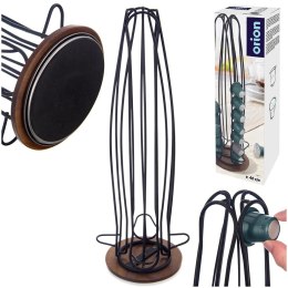 Stojak na kapsułki do kawy obrotowy metalowy czarny 40 kapsułek RADKA 40cm ORION 154316