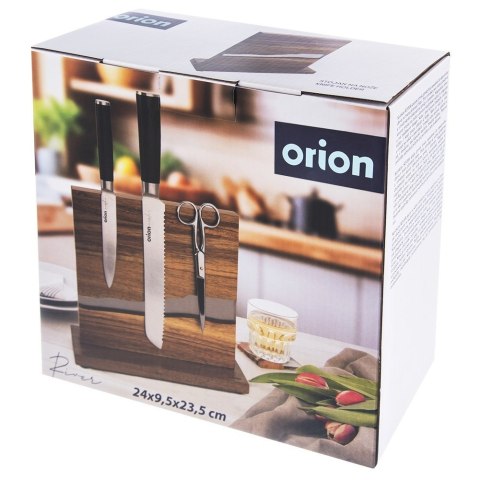 Stojak na noże kuchenne magnetyczny dwustronny drewniany AKACJA RIVER ORION 154309