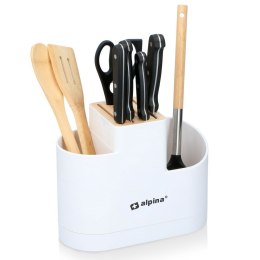 Stojak na noże kuchenne przybory organizer pojemnik biały 25x19.5x12cm ALPINA 229083