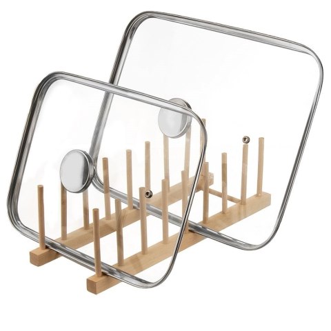 Stojak na pokrywki talerze organizer drewniany 35.5x13.5x11cm ORION 122971