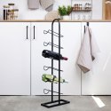 Stojak na wino butelki wina metalowy organizer czarny do 6 butelek VILDE 229079