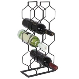 Stojak na wino butelki wina organizer metalowy czarny do 8 butelek VILDE 229031