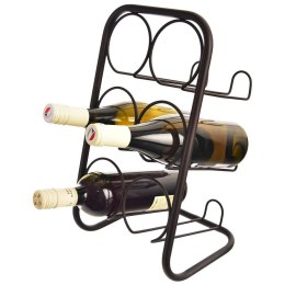 Stojak na wino do 6 butelek wina metalowy czarny na butelki 22.5x39cm ORION 540602