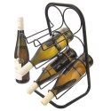 Stojak na wino do 6 butelek wina metalowy czarny na butelki 22.5x39cm ORION 540602
