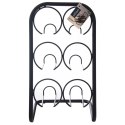 Stojak na wino do 6 butelek wina metalowy czarny na butelki 22.5x39cm ORION 540602