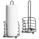 Stojak uchwyt na ręcznik kuchenny papierowy metalowy czarny 33.5cm VILDE 229003