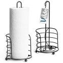 Stojak uchwyt na ręcznik kuchenny papierowy metalowy czarny 33.5cm VILDE 229003