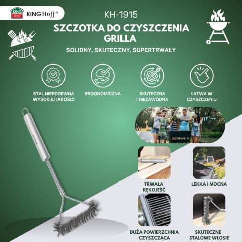 SZCZOTKA DO CZYSZCZENIA GRILLA, STAL NIERDZEWNA, KINGHOFF KH-1915