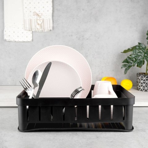 Suszarka do naczyń na naczynia stojąca plastikowa czarna 39.5x31x12cm VILDE 229061-C