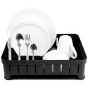 Suszarka do naczyń na naczynia stojąca plastikowa czarna 39.5x31x12cm VILDE 229061-C