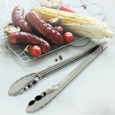 SZCZYPCE METALOWE KUCHENNE GRILLOWE DO GRILLA GRILL 30CM MAESTRO MR-1015-30