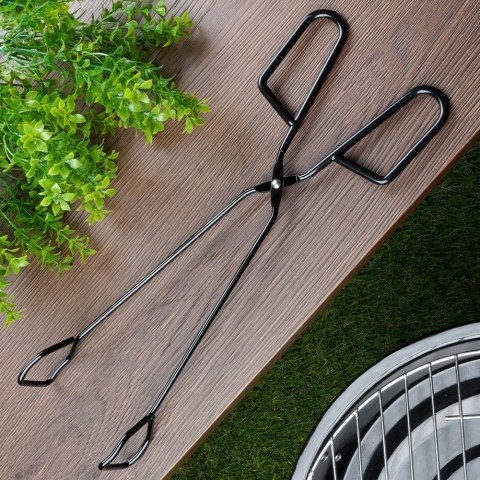 Szczypce grillowe kuchenne do grilla na grill metalowe czarne 31.5cm BBQ 489164