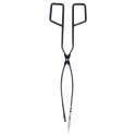 Szczypce grillowe kuchenne do grilla na grill metalowe czarne 41.5cm BBQ 489165