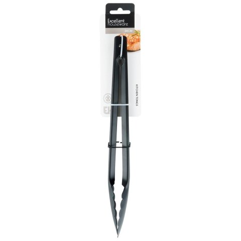 Szczypce kuchenne stalowe czarne 31cm EXCELLENT HOUSEWARE 259716
