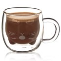 Szklanka termiczna z podwójną ścianką do kawy kotek DOUBLE 270ml ORION 128880