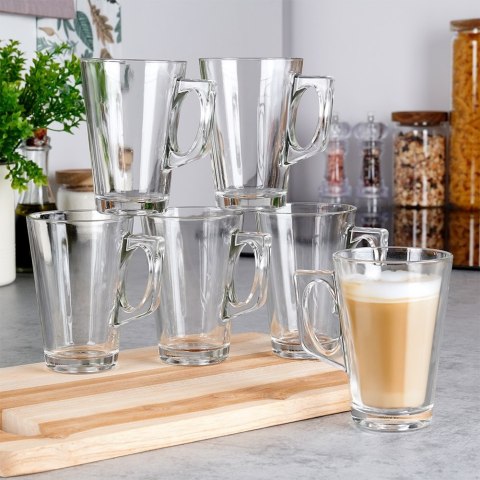 Szklanki do kawy latte macchiato 255ml 6 szt zestaw szklanek komplet VILDE 139614