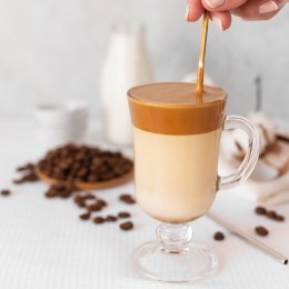 Szklanki do kawy latte na nóżce z uchem 230ml 2 szt komplet szklanek ORION 129465