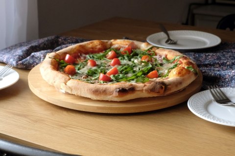 TACA DESKA BAMBUSOWA DO PIZZY 35cm OBROTOWA KRISBERG KS-2637 / 2567