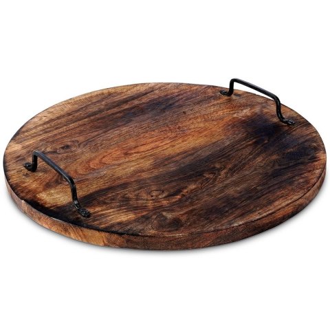Taca do serwowania przekąsek drewniana z uchwytami duża 39cm VILDE 259026