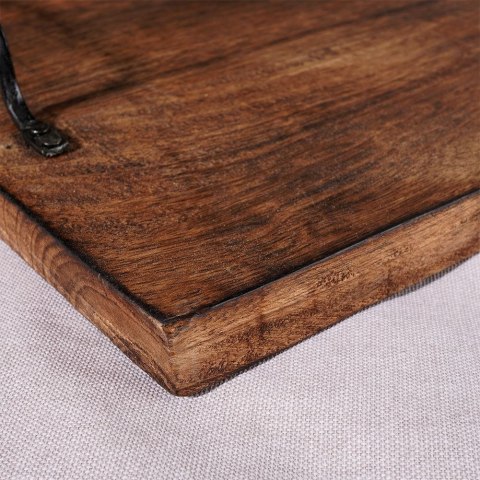 Taca do serwowania przekąsek drewniana z uchwytami duża 56x29.6cm VILDE 259024