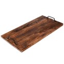 Taca do serwowania przekąsek drewniana z uchwytami duża 56x29.6cm VILDE 259024