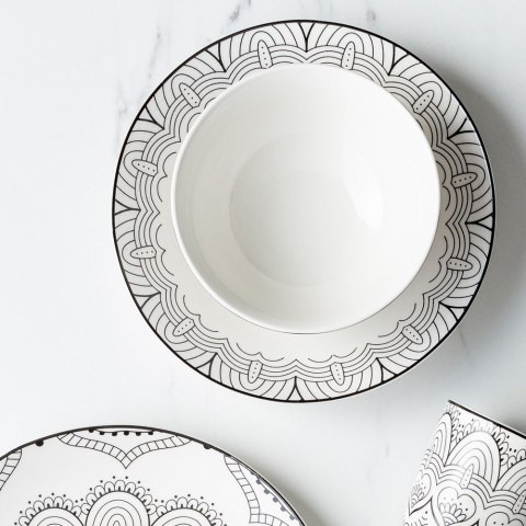 Talerz obiadowy głęboki porcelanowy MAYA 22.5cm 700ml NAVA 10-099-353