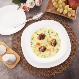Talerz obiadowy głęboki szklany LUNA 21cm 500ml ORION 129551