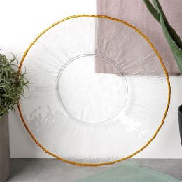 Talerz obiadowy płytki szklany złoty 28cm VILDE 139721