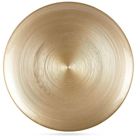 Talerz obiadowy płytki szklany złoty 32.5cm VILDE 139267
