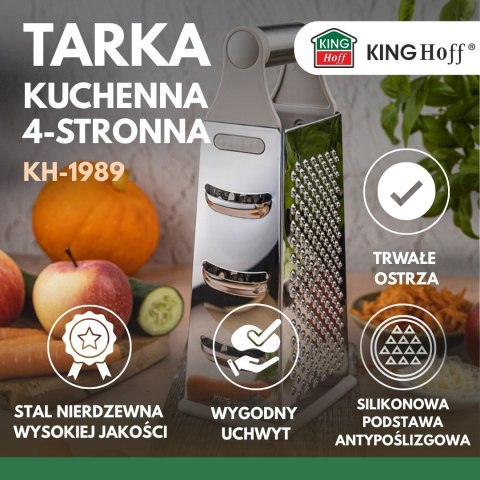 Tarka do warzyw, 4-stronna, stal nierdzewna, KINGHOFF KH-1989