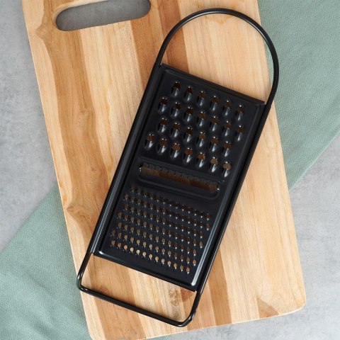 TARKA KUCHENNA DO WARZYW SERA ZIEMNIAKÓW OWOCÓW STALOWA CZARNA PŁASKA 3 OSTRZA 28.5CM EXCELLENT HOUSEWARE 259715
