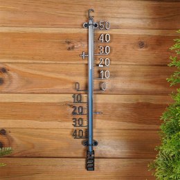 Termometr zewnętrzny duży na ścianę taras balkon czarny 41cm PROGARDEN 339087