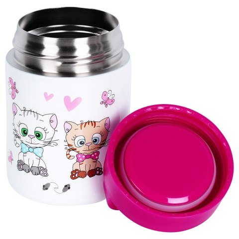 Termos obiadowy stalowy na obiad dla dzieci KOTEK 450 ml ORION 128506
