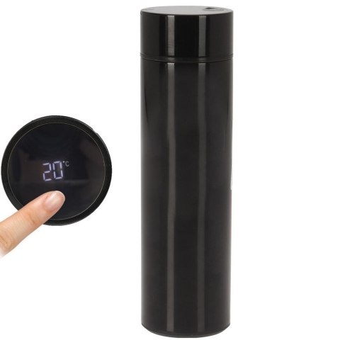 Termos z termometrem inteligentny stalowy czarny 450 ml ORION 128502