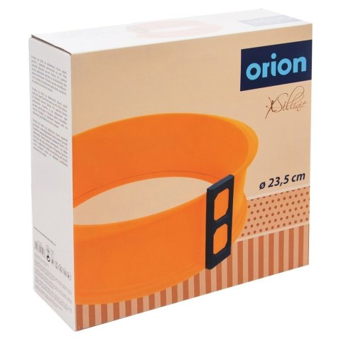 TORTOWNICA ROZPINANA SILIKONOWA OKRĄGŁA ZE SZKLANYM DNEM POMARAŃCZOWA SILLINIE 23.5CM ORION 151752