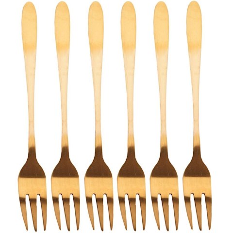 WIDELCZYKI DESEROWE DO CIASTA PRZEKĄSEK STALOWE ZŁOTE 6-ELE EXCELLENT HOUSEWARE 139007