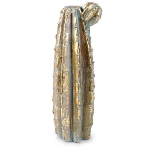 Wazon na kwiaty wysoki cementowy złoty kaktus 47.5cm VILDE 569930